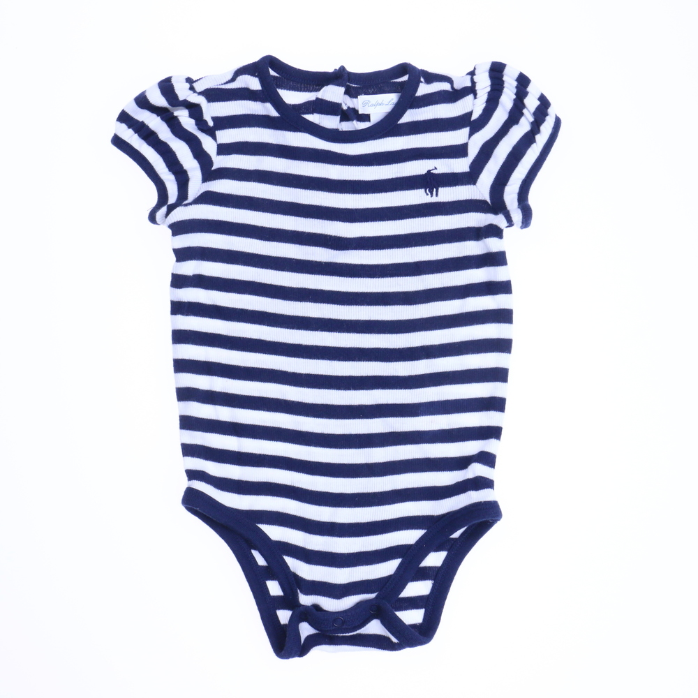 Ralph Lauren Girls Navy | White Onesie size: 9 Months